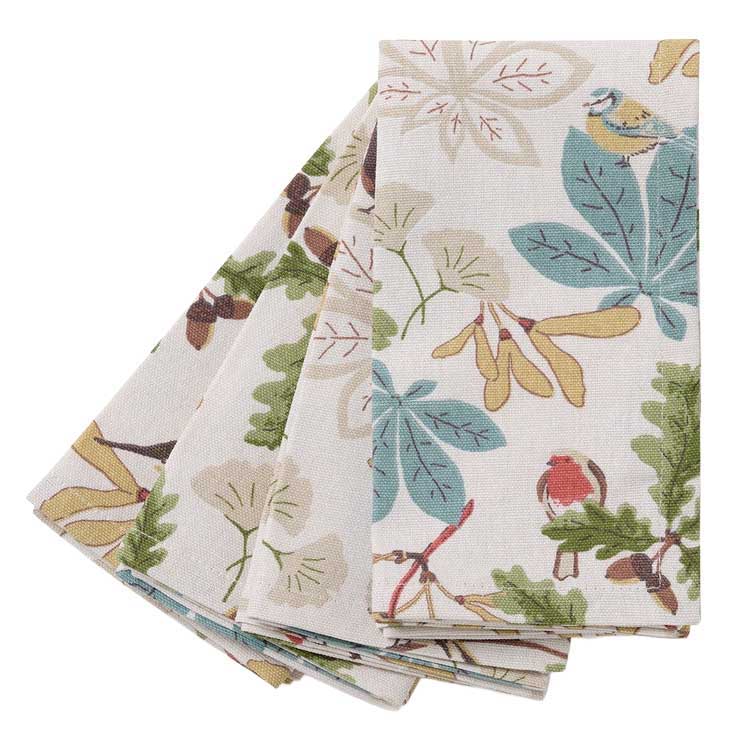 Sophie Allport Napkins - Set Of 4 - Orchard Birds